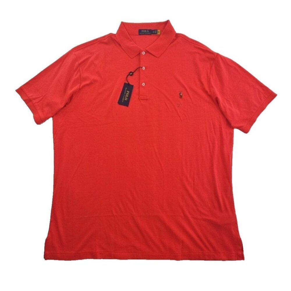 NEW Polo Ralph Lauren 100% Cotton Polo Shirt Men's 2XLT Flesh‎ Pony Classic Red